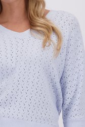 Detail van Lichtblauwe trui met driekwartmouwen door Libelle voor Dames