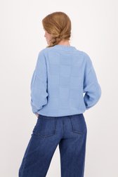 Lichtblauwe trui met opstaande kraag van Libelle voor Dames
