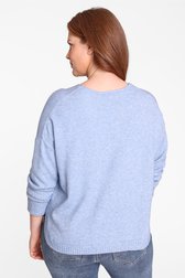Lichtblauwe trui met V-hals van Only Carmakoma voor Dames
