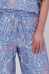 Lichtblauwe wijde broek met print van Libelle voor Dames