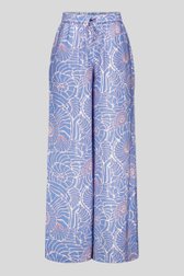 Lichtblauwe wijde broek met print van Libelle voor Dames