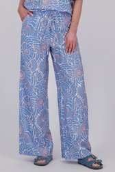 Lichtblauwe wijde broek met print van Libelle voor Dames