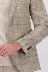 Detail van Lichtbruine geruite linnen blazer door Upper East voor Heren