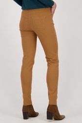 Lichtbruine stretchbroek met elastische tailleband van Claude Arielle voor Dames
