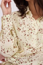 Detail van Lichtgele blouse met print door Louise voor Dames
