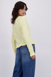 Achterkant van Lichtgele cardigan met ruches  door JDY voor Dames