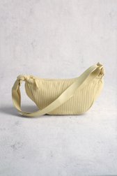 Voorkant van Lichtgele corduroy crossbodytas door LŌVING voor Dames