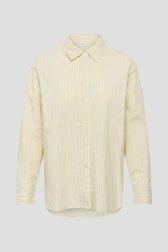 Productfoto 1 van Lichtgele gestreepte katoenen blouse door Kaffe Curve voor Dames