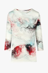 Lichtgrijs T-shirt met kleurrijke print van Bicalla voor Dames