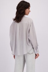 Achterkant van Lichtgrijze blouse in glansstof door Louise voor Dames