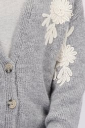 Detail van Lichtgrijze cardigan met broderie door More & More voor Dames