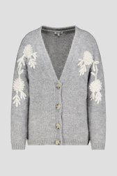 Productfoto 1 van Lichtgrijze cardigan met broderie door More & More voor Dames