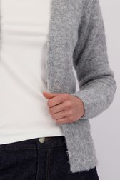 Detail van Lichtgrijze gemêleerde cardigan door Liberty Island voor Dames