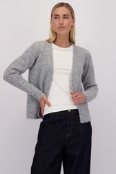 Voorkant van Lichtgrijze gemêleerde cardigan door Liberty Island voor Dames