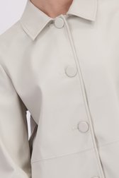 Detail van Lichtgrijze jas in faux leder door D'Auvry voor Dames