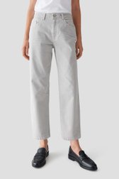 Voorkant van Lichtgrijze tapered fit jeans - 7/8 lengte  door Opus voor Dames