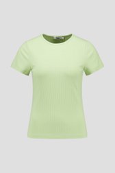 Lichtgroen ribgebreid T-shirt  van Louise voor Dames