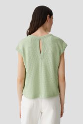 Lichtgroen T-shirt met gebreide look van Opus voor Dames