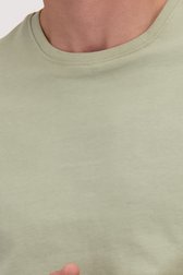 Detail van Lichtgroen T-shirt met ronde hals door Liberty Island voor Heren