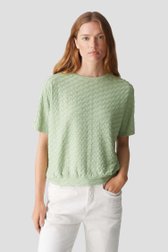 Lichtgroen T-shirt met structuur van Opus voor Dames