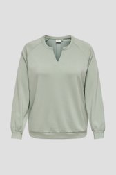 Productfoto 1 van Lichtgroene blouse met V-hals door ONLY Carmakoma voor Dames
