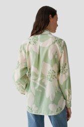 Lichtgroene blouse met witte bloemenprint van Opus voor Dames