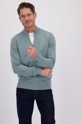 Voorkant van Lichtgroene cardigan met rits door Dansaert Blue voor Heren