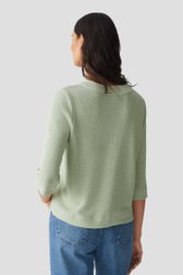 Lichtgroene gebreide cardigan met 3/4-mouwen van Opus voor Dames