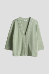Lichtgroene gebreide cardigan met 3/4-mouwen van Opus voor Dames