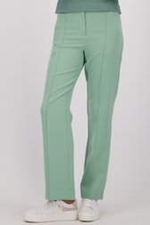 Detail van Lichtgroene geklede broek - Straight fit door Claude Arielle voor Dames