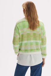 Lichtgroene geruite trui van Opus voor Dames