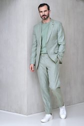 Voorkant van Lichtgroene  kostuumvest – Regular fit  door Dansaert Black voor Heren