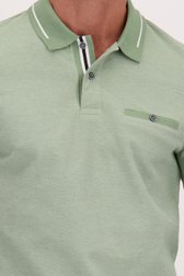 Detail van Lichtgroene polo met lange mouwen door Dansaert Blue voor Heren