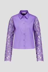 Lichtpaarse blouse met kanten mouwen van D'Auvry voor Dames