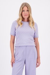 Vidéo de Pull en câble violet clair à manches courtes de Liberty Loving nature pour Femmes