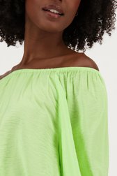 Limoengroene blouse met elastische hals van Louise voor Dames