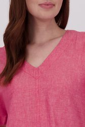 Linnen blouse in koraal met V-hals van Libelle voor Dames