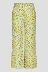 Linnen broek met gele grafische print van Barbara Lebek voor Dames