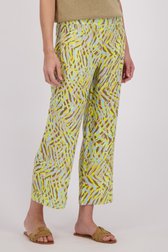 Linnen broek met gele grafische print van Barbara Lebek voor Dames