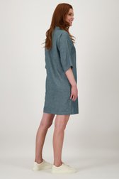 Linnen grijs-blauw kleedje met V-hals van Libelle voor Dames