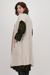 Long cardigan écru sans manches de Fransa pour Femmes