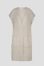 Long cardigan écru sans manches de Fransa pour Femmes