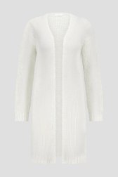 Long cardigan tricoté écru de Liberty Island pour Femmes