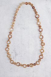 Le devant de Long collier à éléments ronds bruns de Liberty Island pour Femmes