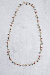 Le devant de Long collier doré avec perles colorées de Liberty Island pour Femmes