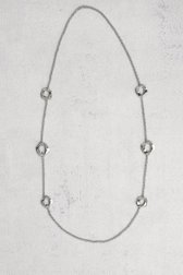 Long collier en argent avec pendentifs ronds de Liberty Island pour Femmes