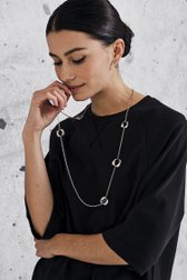 Long collier en argent avec pendentifs ronds de Liberty Island pour Femmes