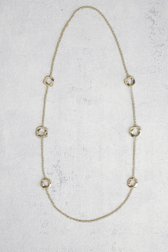 Long collier en or avec pendentifs ronds de Liberty Island pour Femmes