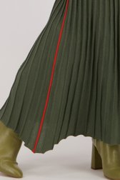 Longue jupe plissée verte avec détails orange de AC by Annelien Coorevits pour Femmes