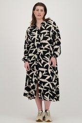 Le devant de Longue robe noire à imprimé beige de ONLY Carmakoma pour Femmes